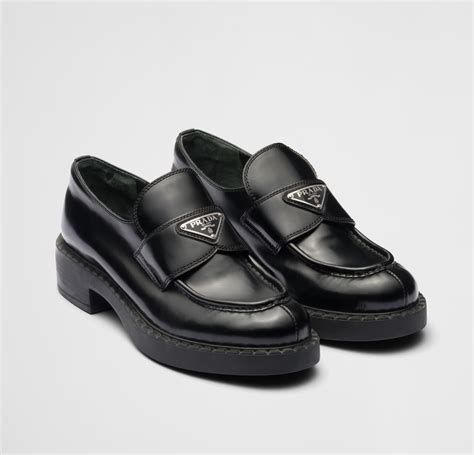 prada brushed leather loafers brown|prada brushed leather loafers women's.